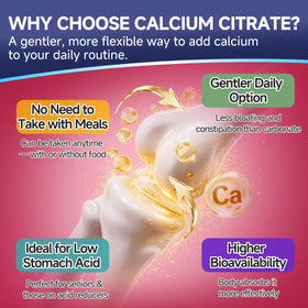 PureBalm Calcium Citrate gummies with a measuring spoon