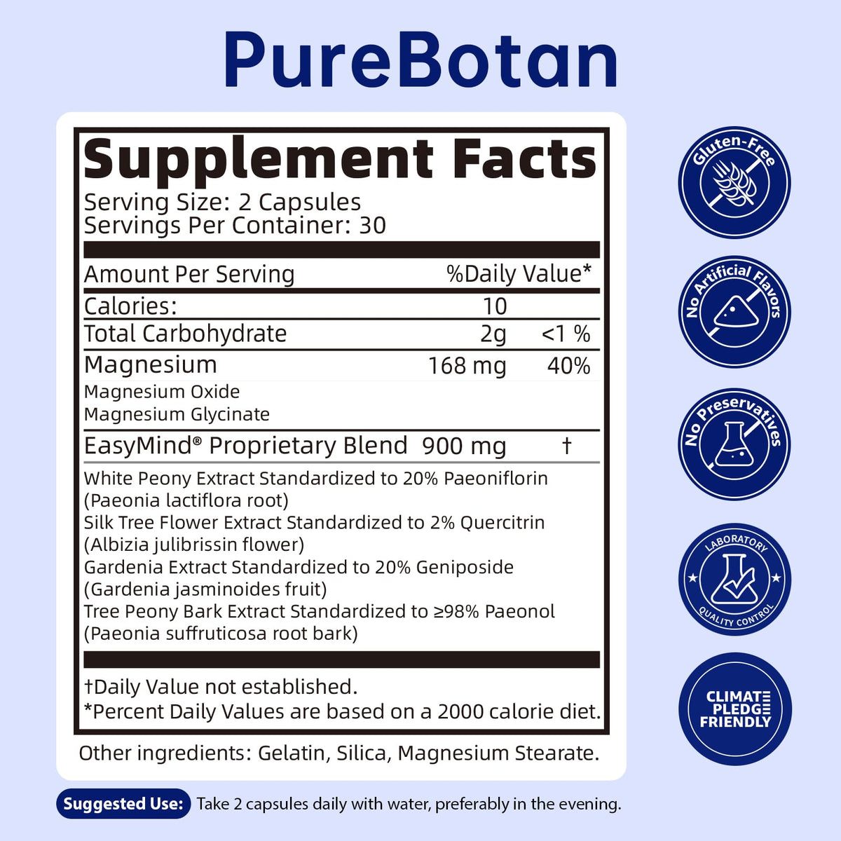 PureBotan EasyMind capsules sur une table