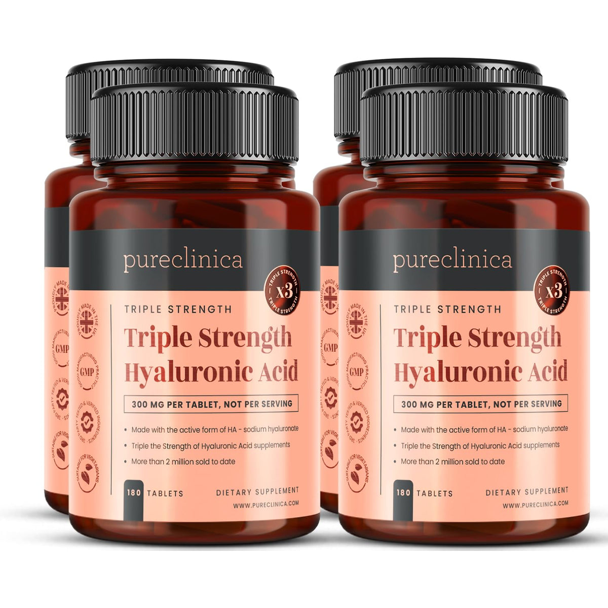 pureclinica Acide Hyaluronique 300mg 720 comprimés vue de face