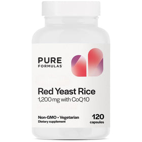 PureFormulas Riz Rouge 1200mg avec CoQ10 100mg capsules front view