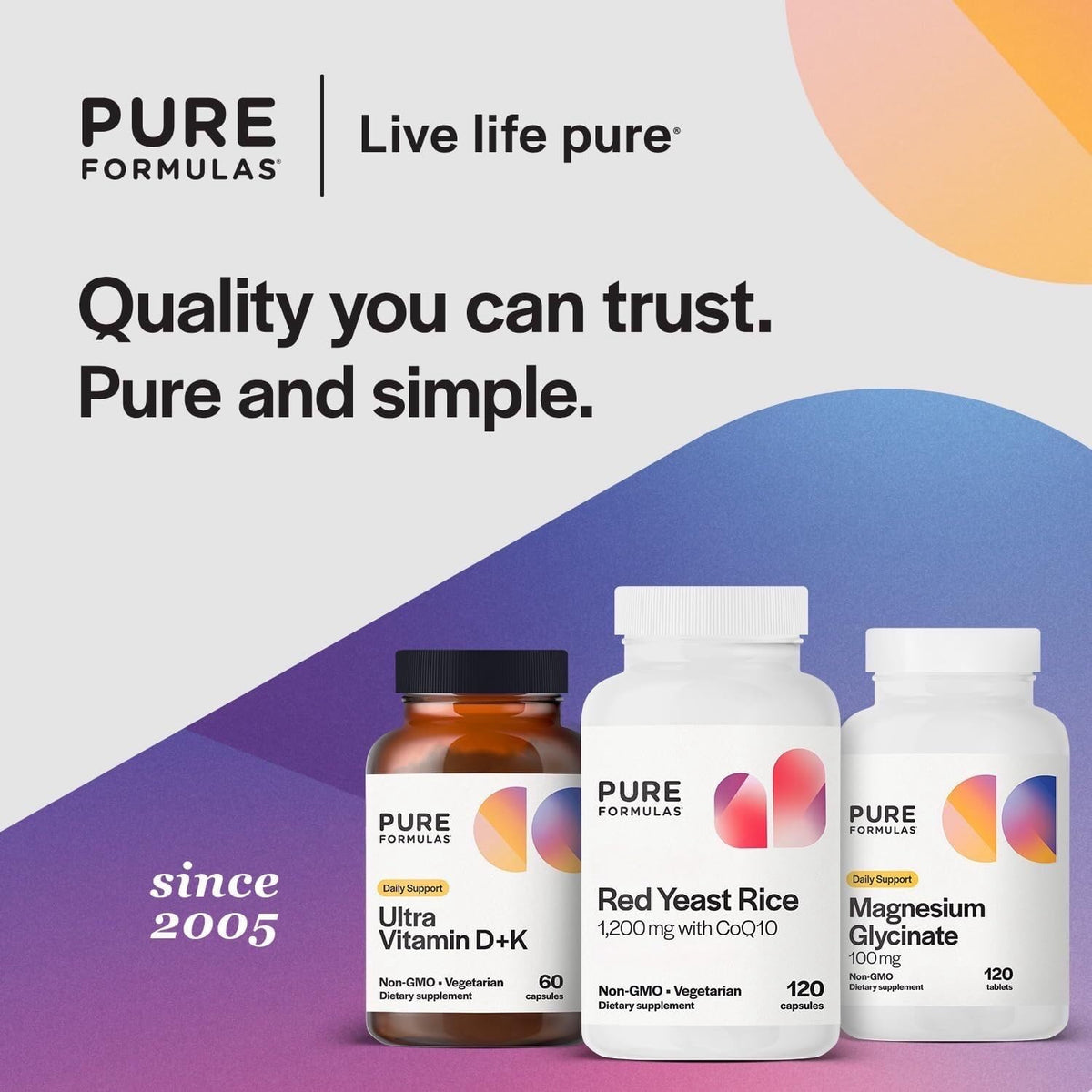 PureFormulas Riz Rouge 1200mg CoQ10 100mg label close-up