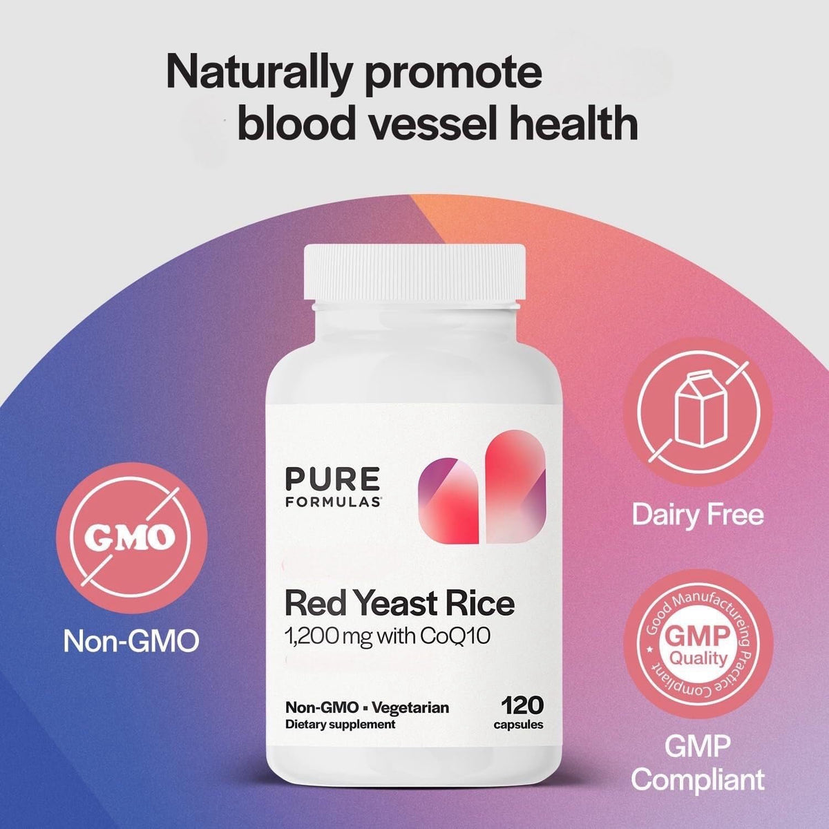 PureFormulas Riz Rouge 1200mg CoQ10 100mg packaging