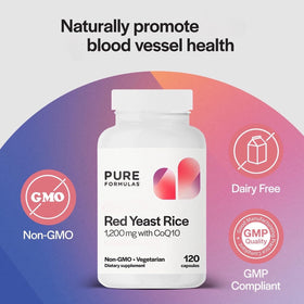 PureFormulas Riz Rouge 1200mg CoQ10 100mg packaging