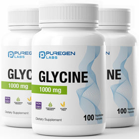 Puregen Labs Glycine 1000mg capsules végétariennes, vue avant