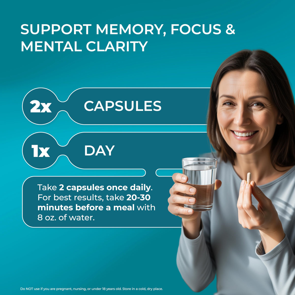 PUREHEALTH RESEARCH Ageless Brain étiquette avec informations nutritionnelles