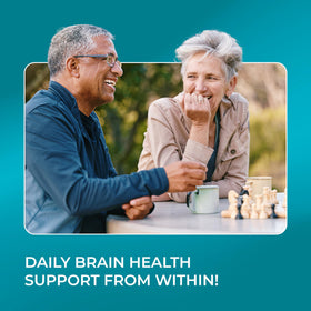 PUREHEALTH RESEARCH Ageless Brain sur une table avec accessoires de bureau