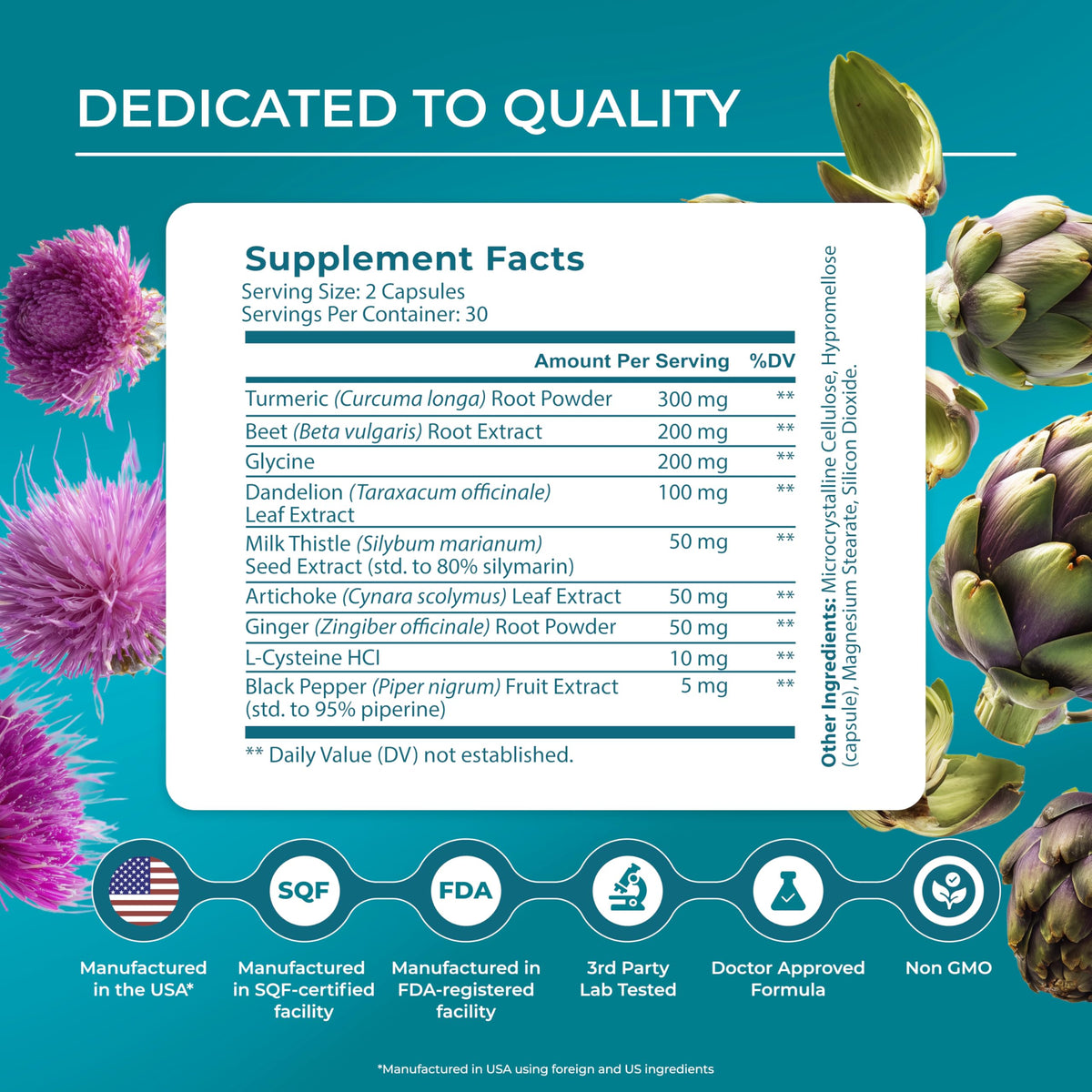 PUREHEALTH RESEARCH Complément Alimentaire Artichaut 200g vue de dos