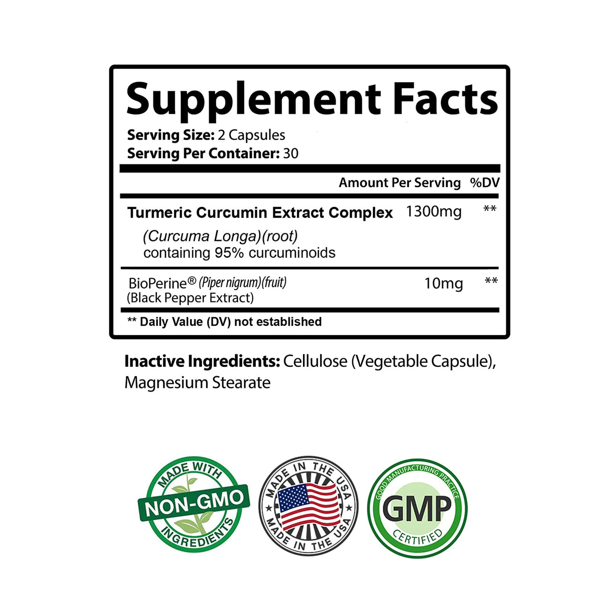 PureNature Plus Curcuma BioPerine 68g contenu et étiquette