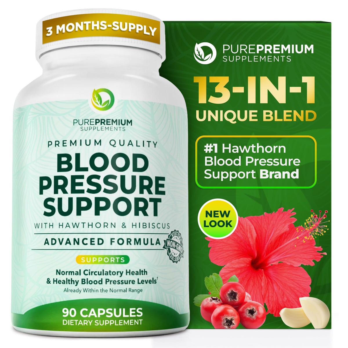 PurePremium Complément Alimentaire pour Tension Artérielle 90 capsules vue avant