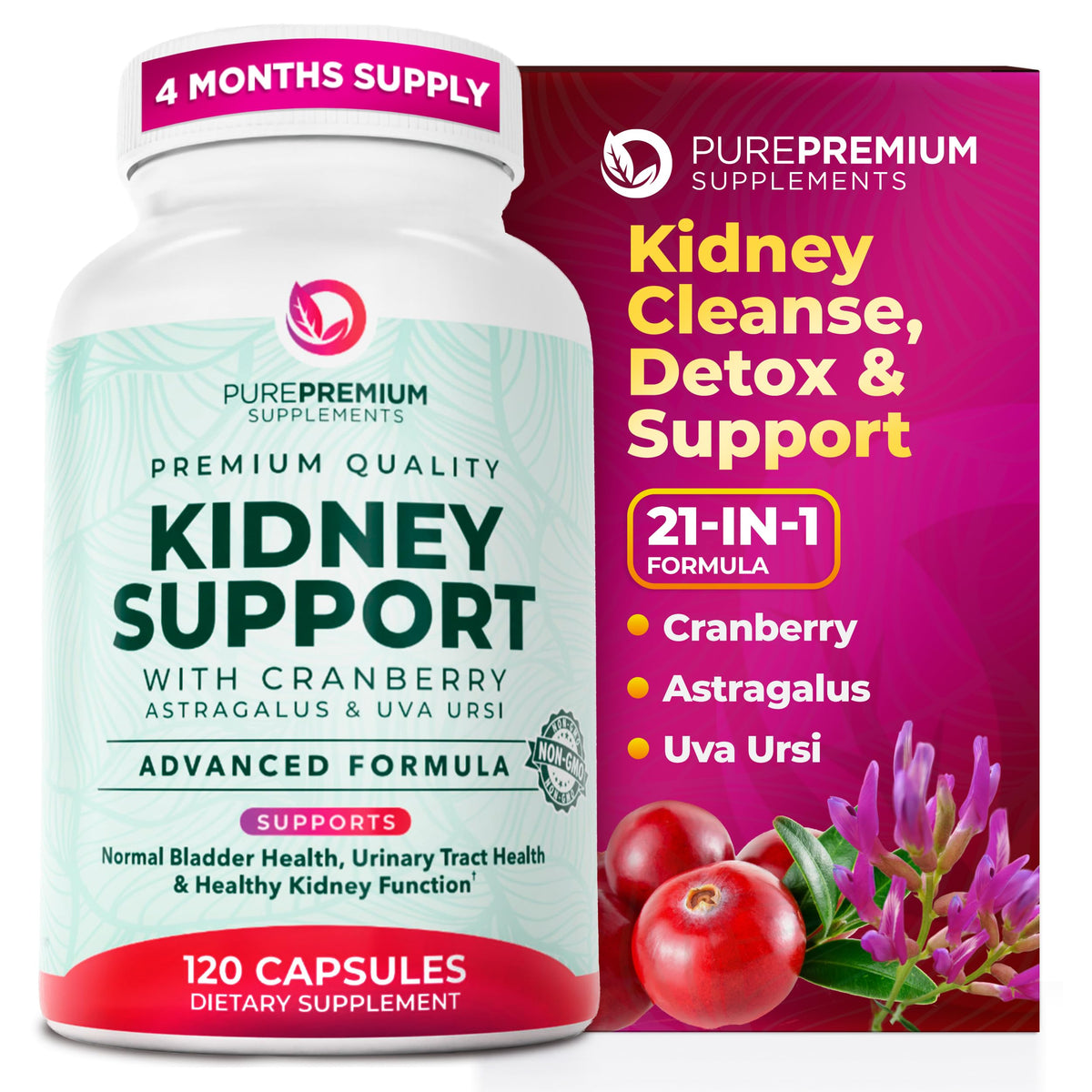 PurePremium Complément Alimentaire Soutien Rénal 132g vue de face
