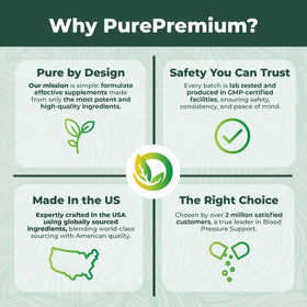 PurePremium Compléments Alimentaires pour la Pression Artérielle sur fond blanc