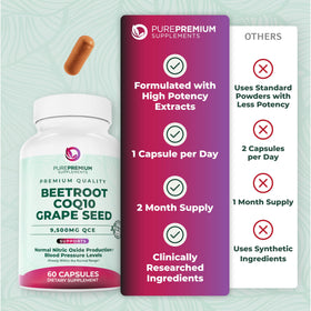 PurePremium Compléments Alimentaires Racine de Betterave sur une table