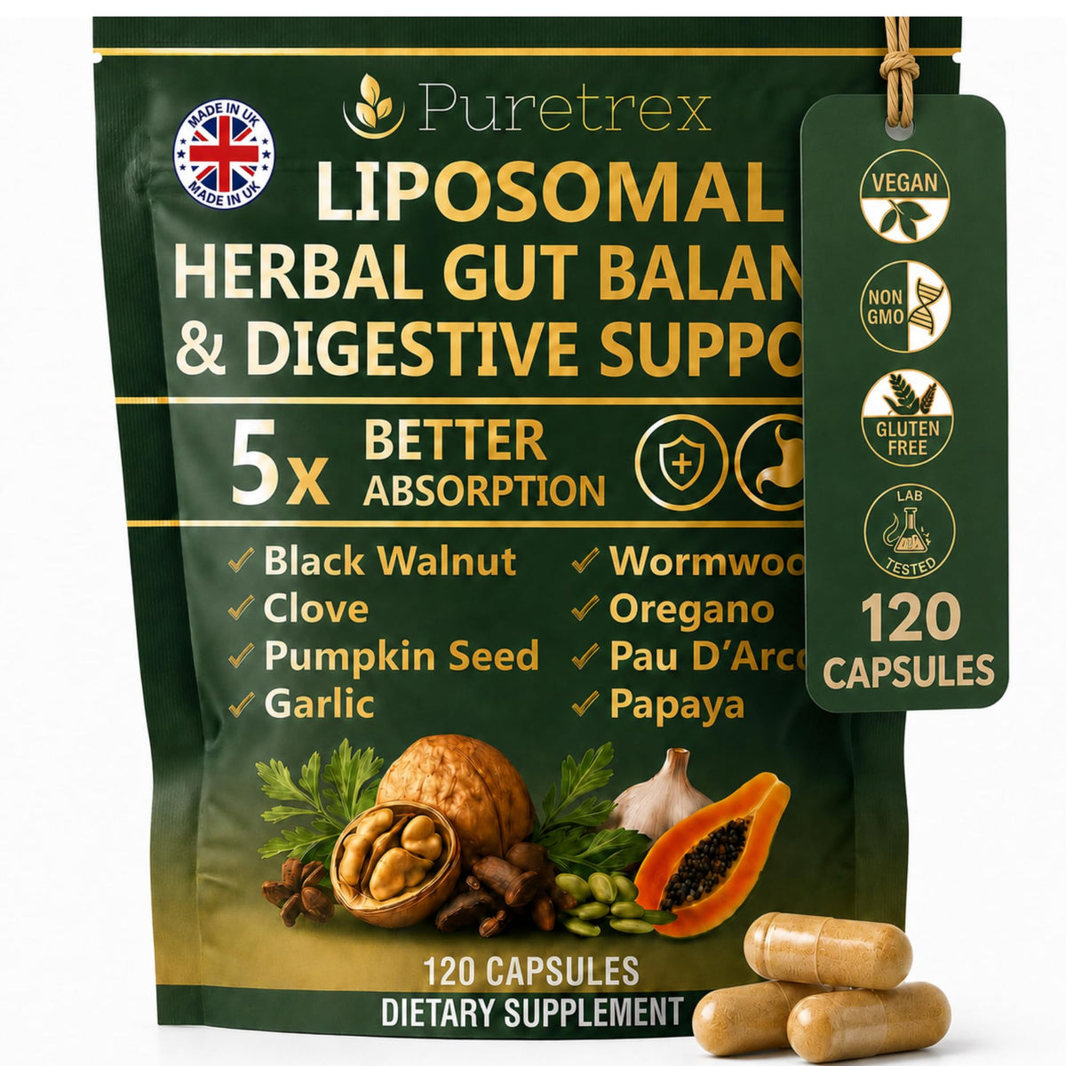 PURETREX Complément Alimentaire Végétal 120 Capsules vue avant