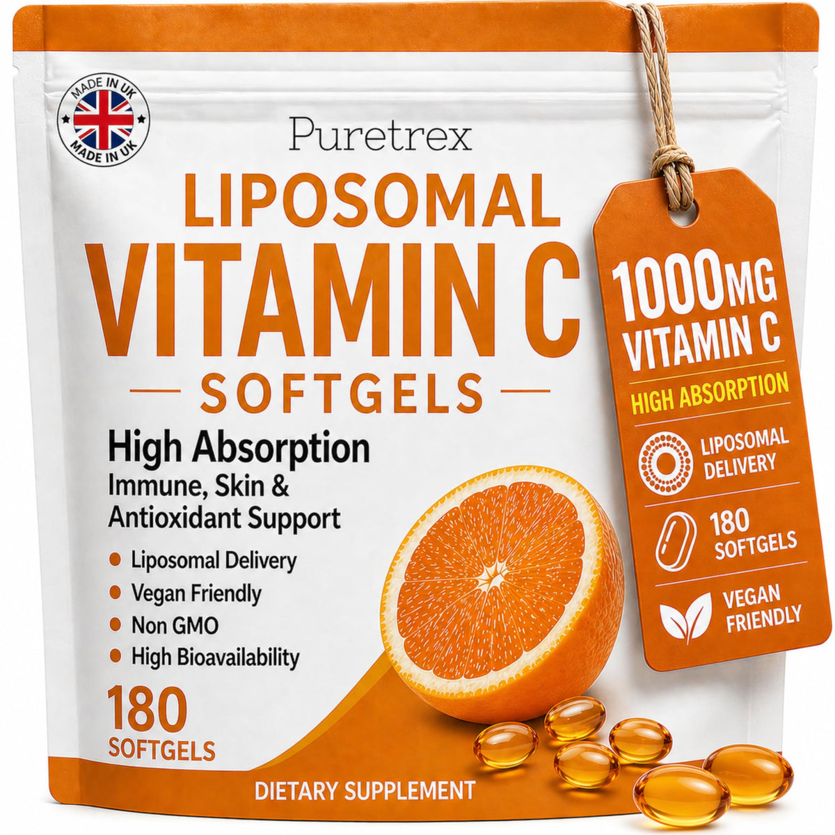 PURETREX Vitamine C Liposomale 1000mg gélules végétales avant