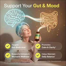 PUREWELL SCIENCES Psychobiotics 3-en-1 capsules végétales sur fond blanc