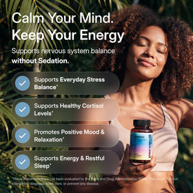 PUREWELL SCIENCES Unwind, étiquette avec ingrédients et dosage