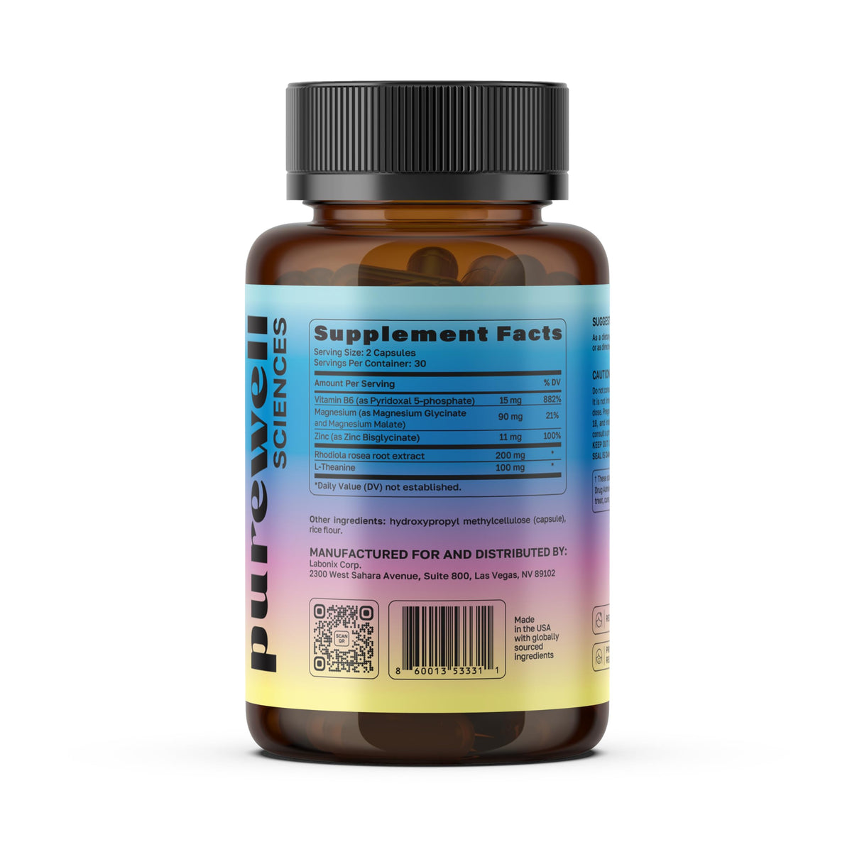 PUREWELL SCIENCES Unwind, présentation des capsules avec verre d'eau