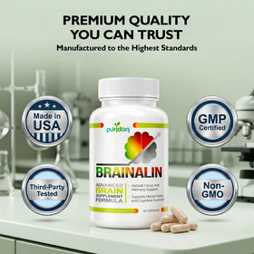 Puridian Compléments Cérébraux Ginkgo Biloba avec un fond de bureau