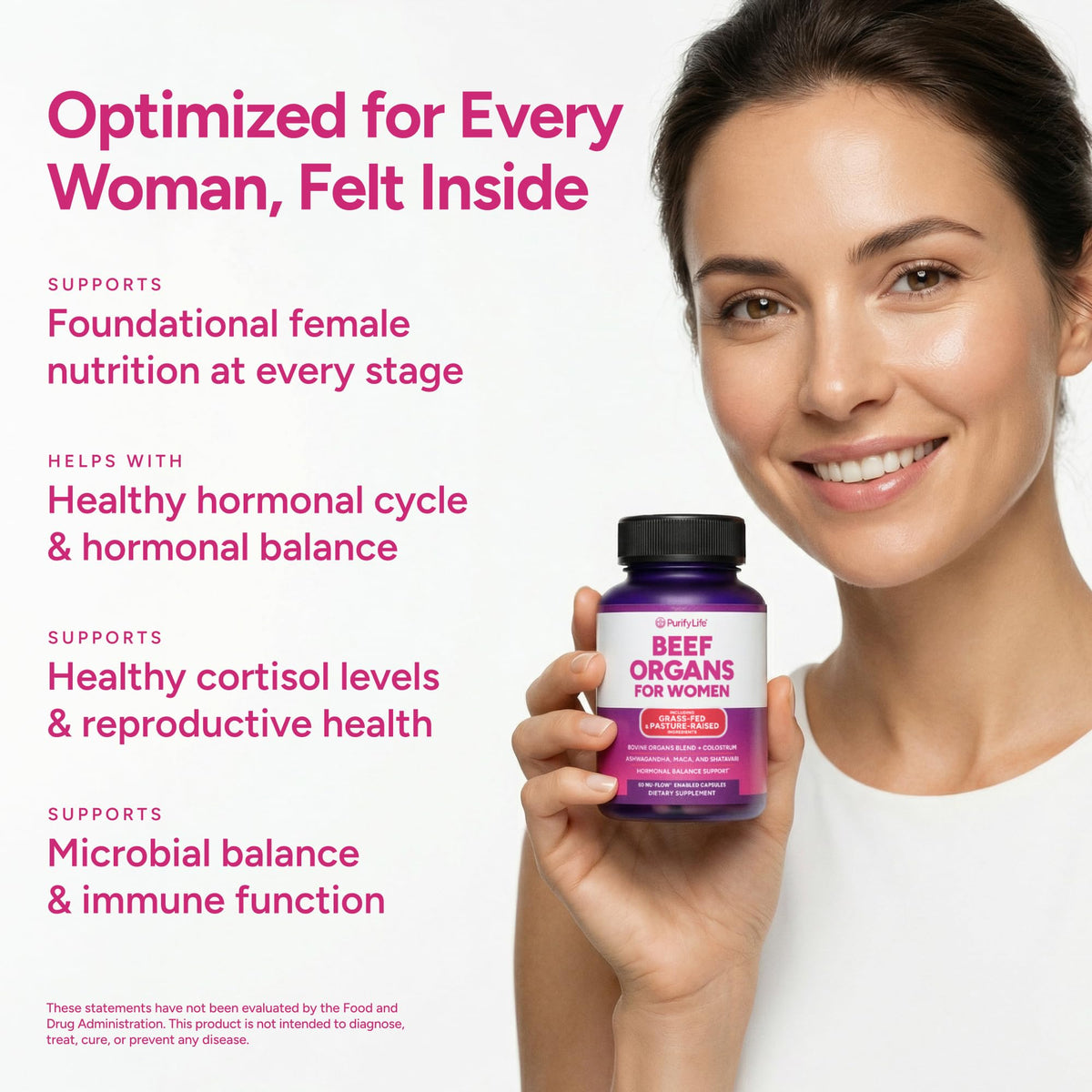 Purify Life Complément Alimentaire Organique Femme 91g ingrédients