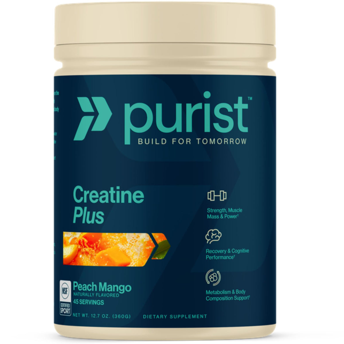 PURIST Creapure Créatine 12,7 oz vue de face