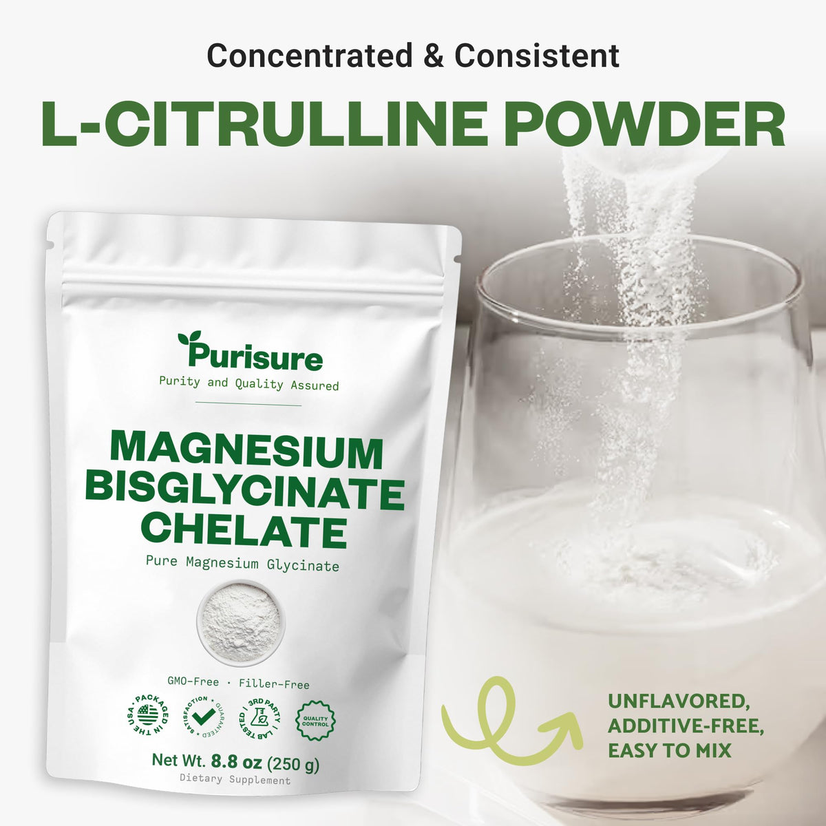 Purisure Magnésium Bisglycinate Chélate 250g packaging
