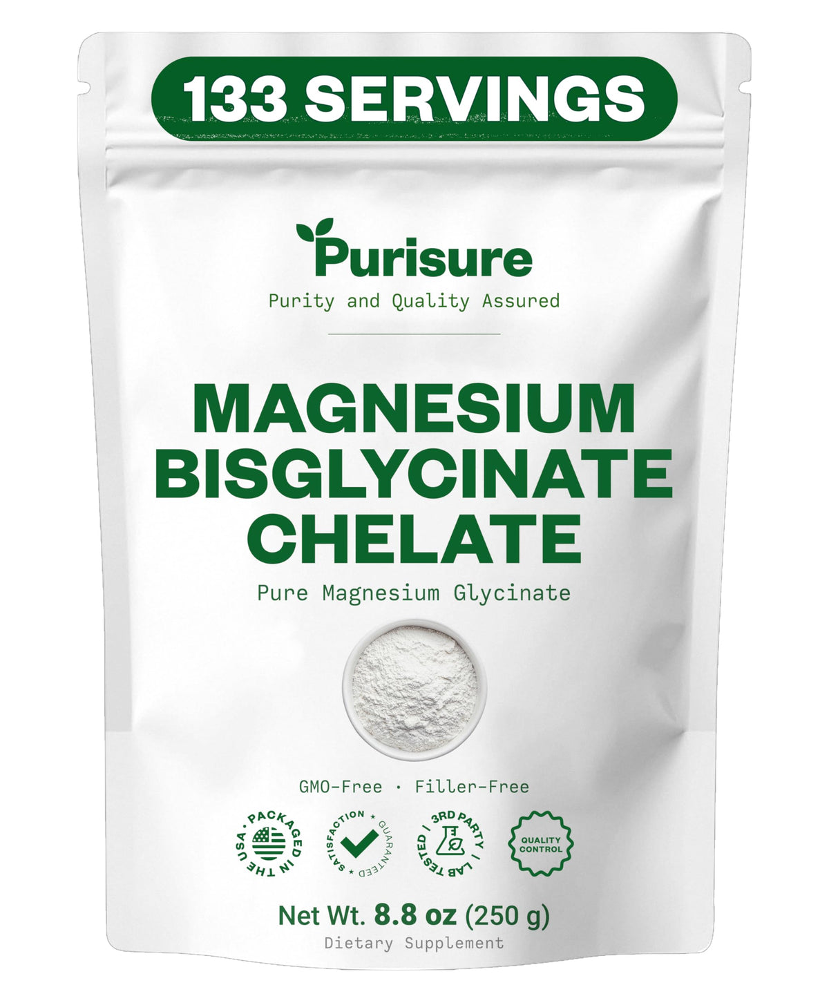 Purisure Magnésium Bisglycinate Chélate 250g vue avant