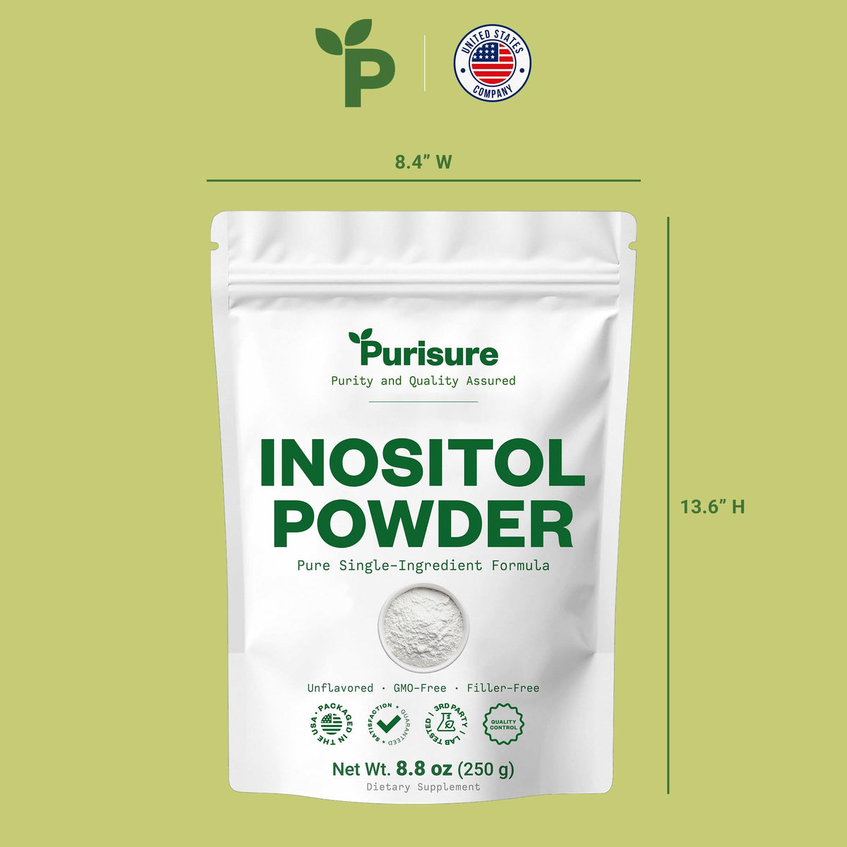Purisure Poudre d'Inositol 250g côté