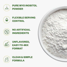 Purisure Poudre d'Inositol 250g en poudre dans un bol
