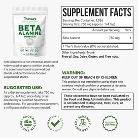 Purisure Poudre de Beta Alanine 1kg - vue arrière