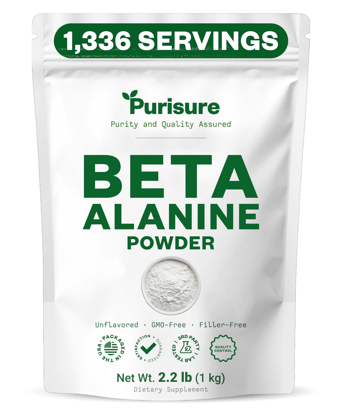 Purisure Poudre de Beta Alanine 1kg - vue de face