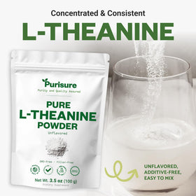 Purisure Poudre de L-Théanine 100 g avec cuillère doseuse