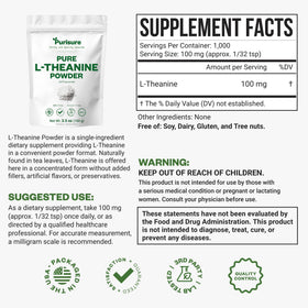 Purisure Poudre de L-Théanine 100 g emballage