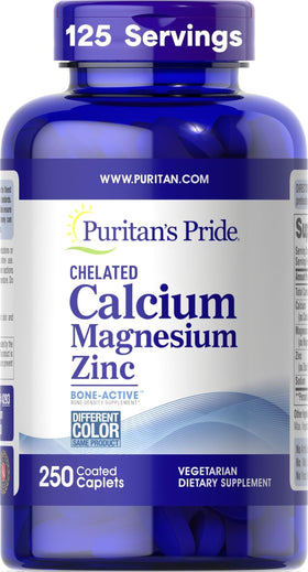 Puritan's Pride Calcium Magnésium Zinc caplets en boîte