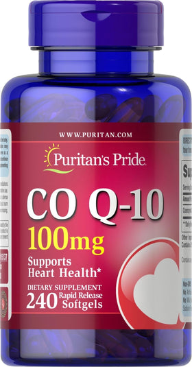 Puritan's Pride Coenzyme Q10 100mg gélules molles vue de face