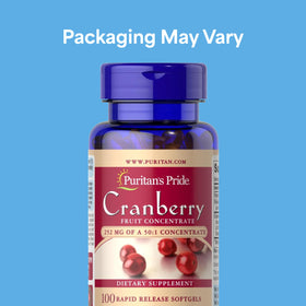 Puritan's Pride Concentré de Cranberry 252mg gélules en vue de dos