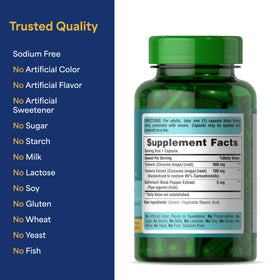 Puritan's Pride Curcuma Curcumin 1000 mg sur un fond blanc