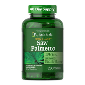Puritan's Pride Extrait de Saw Palmetto 450mg bouteille vue de face