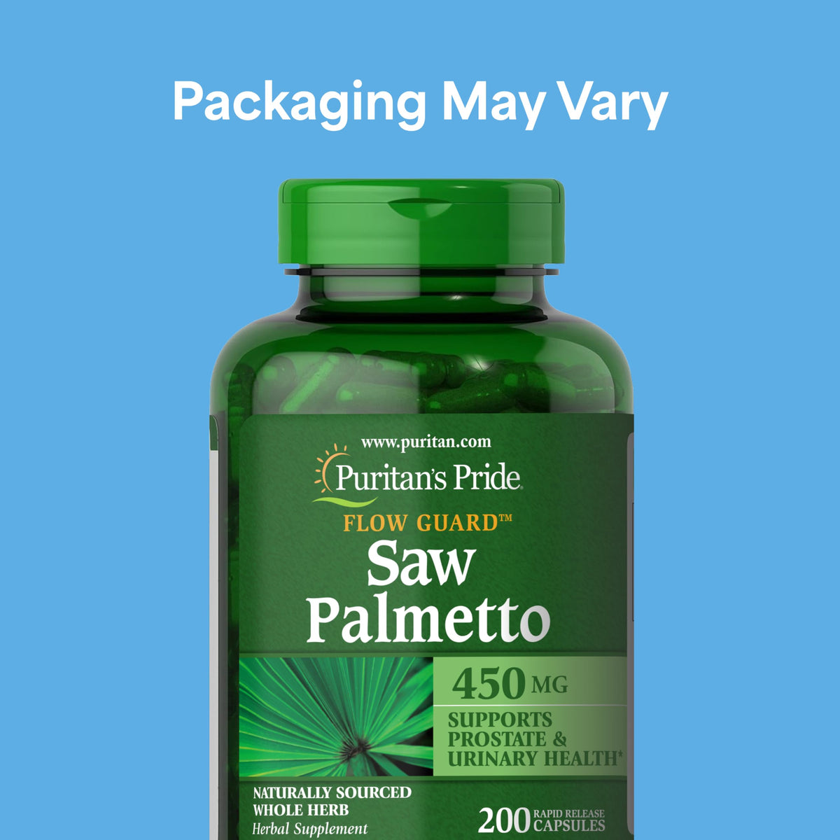 Puritan's Pride Extrait de Saw Palmetto 450mg capsules vue de près