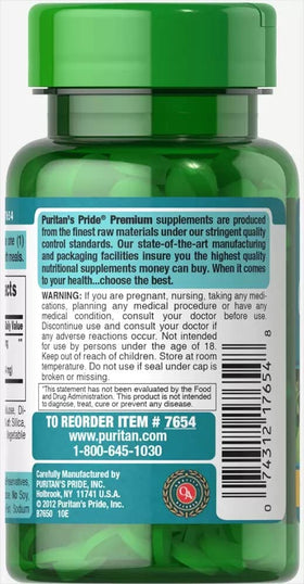 Puritan's Pride Ginkgo Biloba 60 mg 120 comprimés packaging
