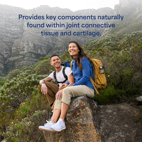 Puritan's Pride Glucosamine Chondroïtine MSM avec des gélules sur une surface en bois