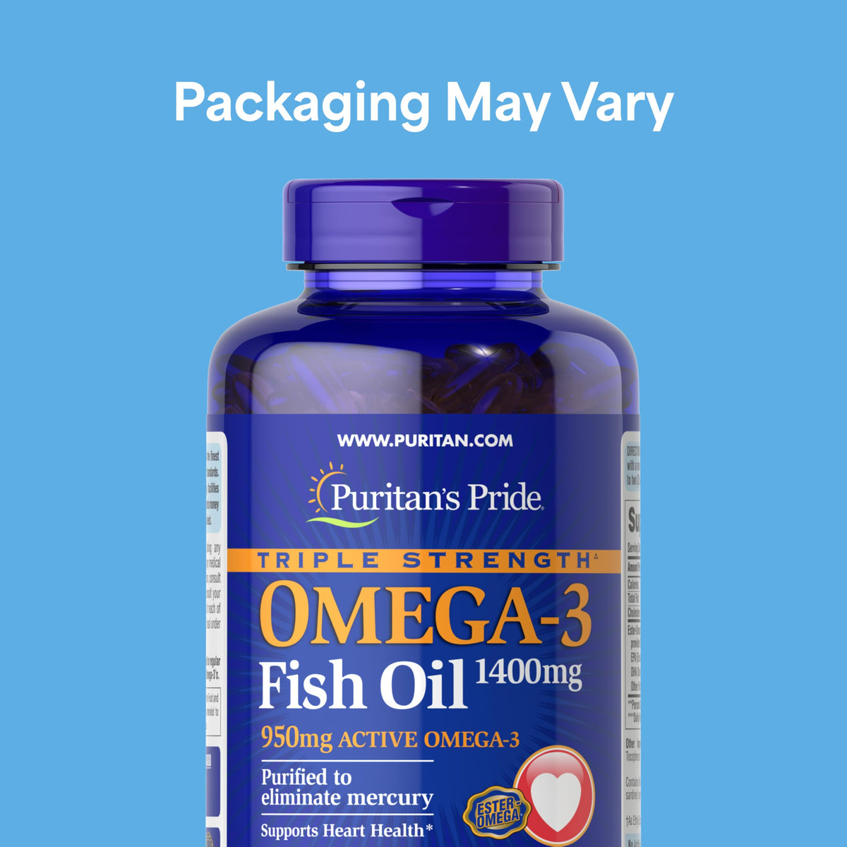 Puritan's Pride Huile de Poisson Omega-3 1400mg gélules arrière