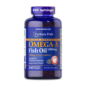 Puritan's Pride Huile de Poisson Omega-3 1400mg gélules avant