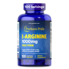 Puritan's Pride L-Arginine 1000mg flacon vue de face