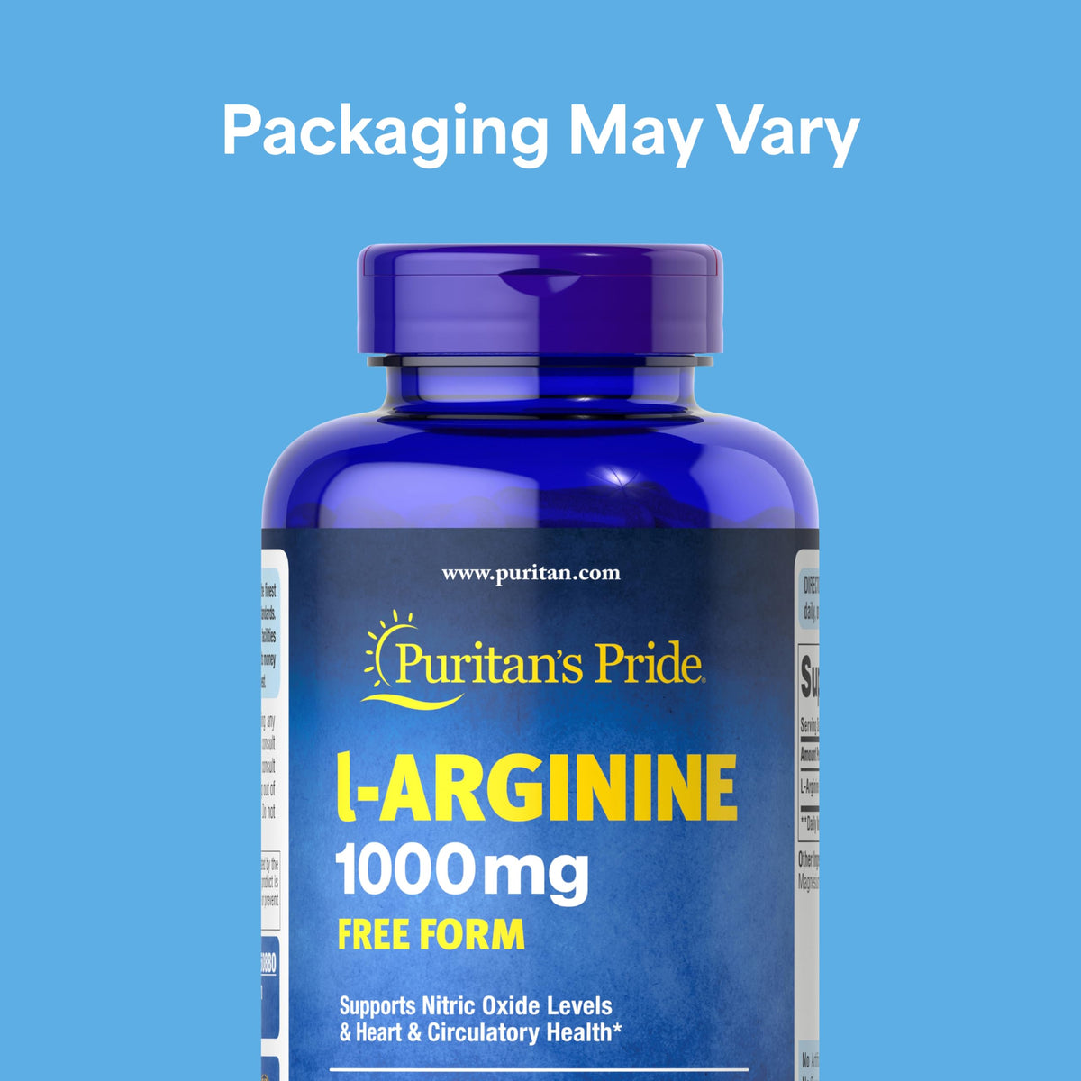 Puritan's Pride L-Arginine 1000mg gélules en gros plan
