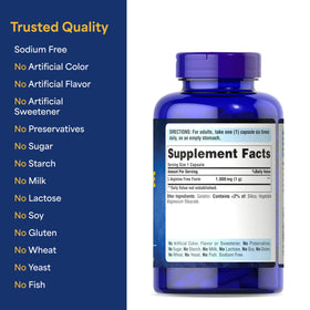 Puritan's Pride L-Arginine flacon avec des gélules à côté