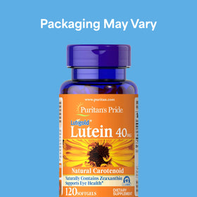 Puritan's Pride Lutigold Lutein 40mg étiquette de la bouteille