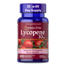 Puritan's Pride Lycopène 10 mg gélules à libération rapide, vue de face