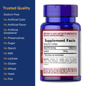 Puritan's Pride Lycopène 10 mg, gélules éparpillées