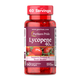 Puritan's Pride Lycopène 40mg 60 gélules à libération rapide, vue de l'emballage avant