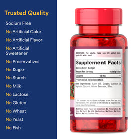Puritan's Pride Lycopène 40mg, étiquette avec détails du produit